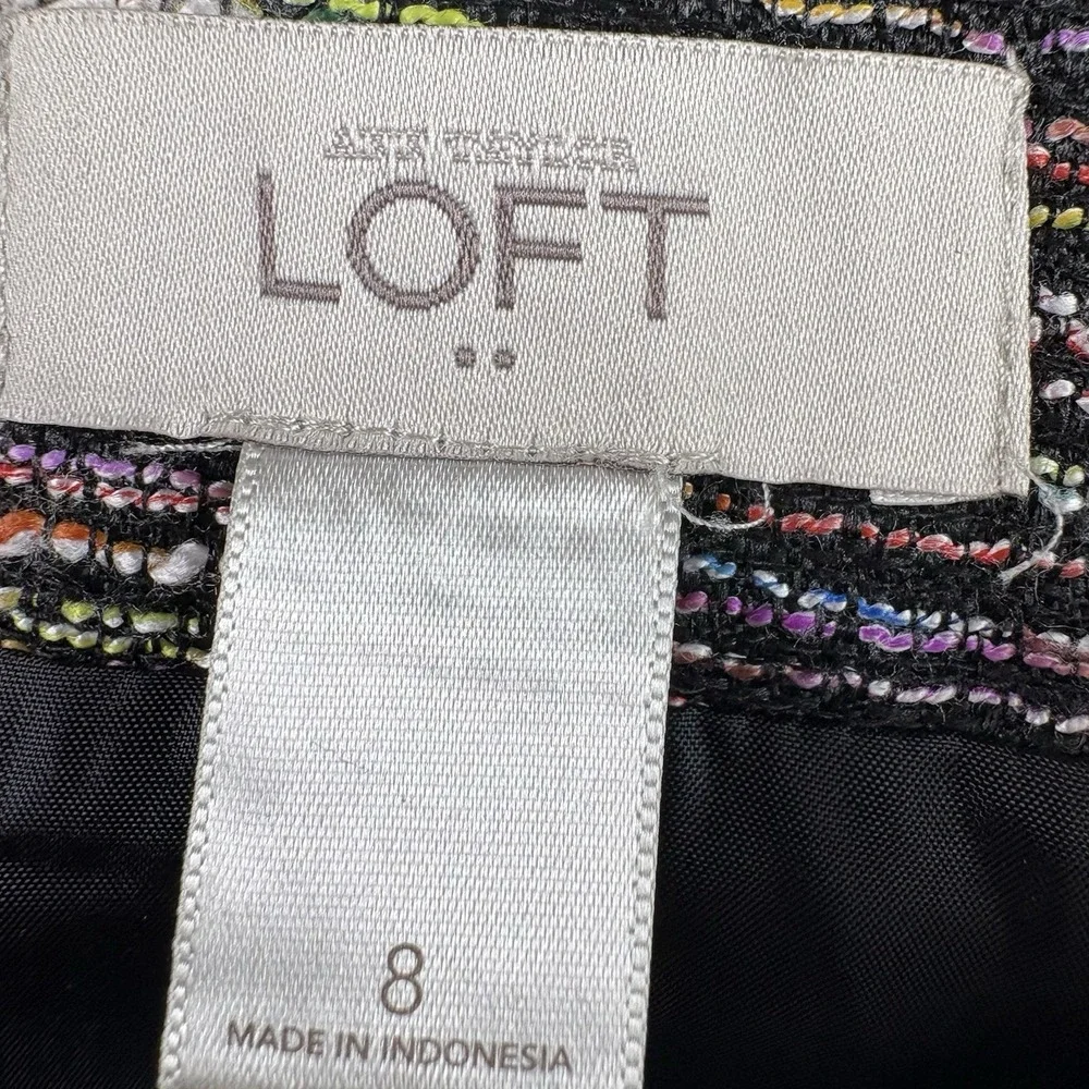 LOFT Mini Skirt Women 8‎ Multicolor Tweed Preppy Academia Coquette Y2K Office